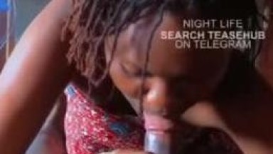 Ama Akyaa sucking dreadlock braider’s dick
